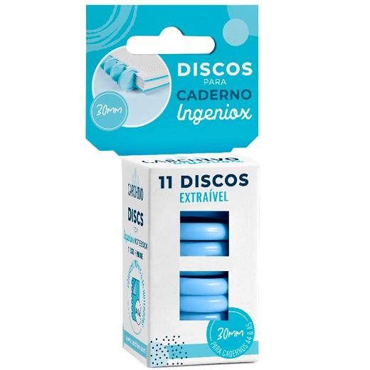 CARCHIVO ESTUCHE 11 DISCOS PARA CUADERNO INGENIOX 30MM PLÁSTICO AZUL