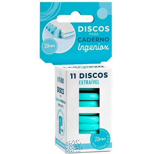 CARCHIVO ESTUCHE 11 DISCOS PARA CUADERNO INGENIOX 30MM PLÁSTICO MENTA