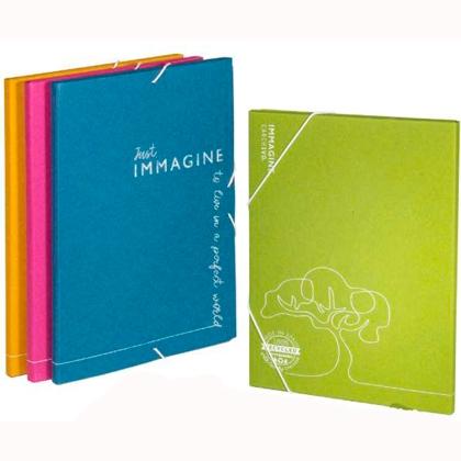CARCHIVO CARPETA IMMAGINE TRES SOLAPAS GOMAS A4 100% RECICLADO SURTIDO
