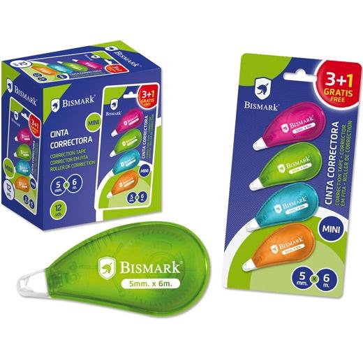 BISMARK CINTA CORRECTORA MINI 5MMX6M NEÓN -BLISTER-