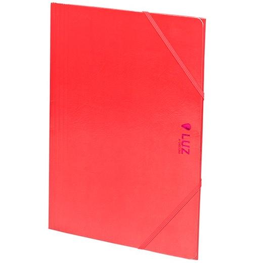CARCHIVO CARPETA 3 SOLAPAS FOLIO C/GOMAS CARTÓN BRILLO LUZ ROSA