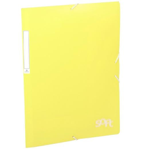 CARCHIVO CARPETA SOLAPAS FOLIO C/GOMAS PP SOFT AMARILLO PASTEL