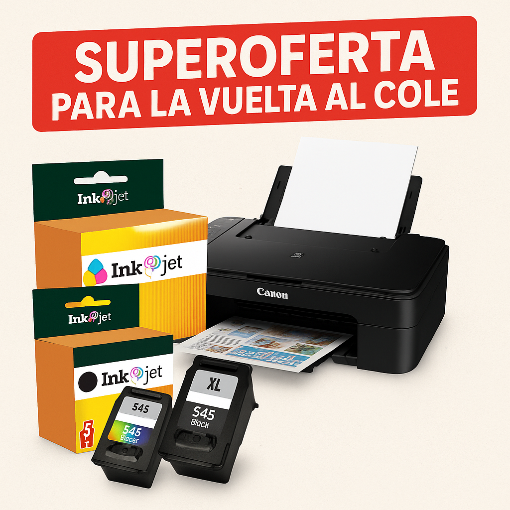 📦 Pack Canon PIXMA + Cartuchos 545XL Negro y 546XL Color | Oferta Vuelta al Cole